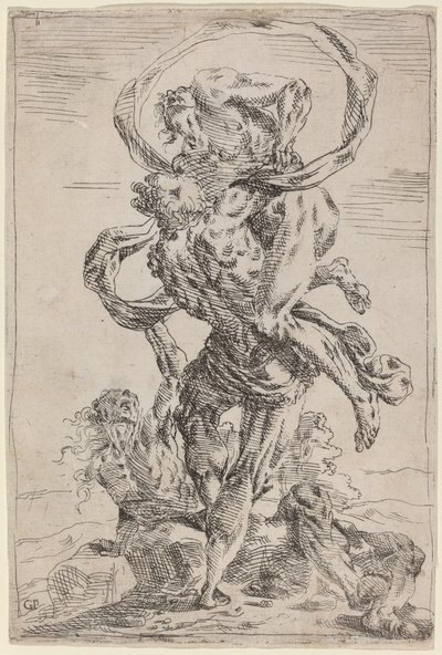 Hercules och Antaeus av Giovanni Pietro Possenti