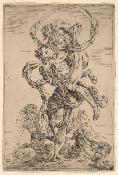 Hercules och Antaeus av Giovanni Pietro Possenti