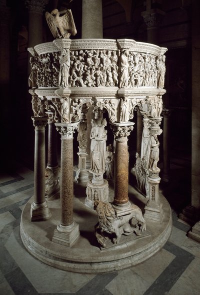 Stol. Marmorskulptur av Giovanni Pisano (1248-1314). 1302-1311 Cathedrale of Pisa (Cathedral of Santa Maria Assunta di Pisa), Italien av Giovanni Pisano