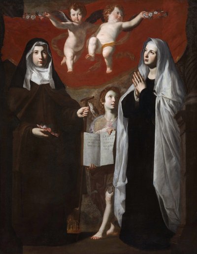 Saint Elizabeth av Ungern och Saint Frances of Rome, 1634 av Giovanni Ricca