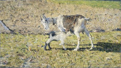 En get med sin unge av Giovanni Segantini