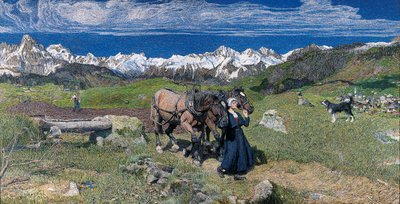 Vår i Alperna, 1897 av Giovanni Segantini