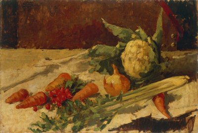 Stilleben med morötter, av Giovanni Segantini (1858-1899), olja på duk, 51x75 cm av Giovanni Segantini