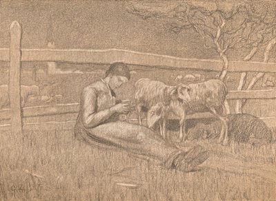 Herdinnan, c1888 av Giovanni Segantini