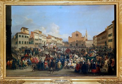 Karneval på Santa Croce Square i Florens av Giovanni Signorini