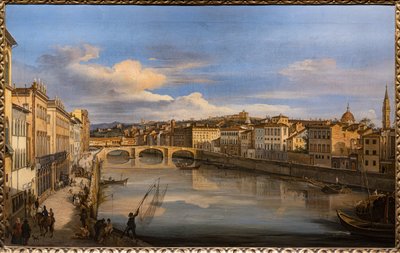 Utsikt över Arno från Alla Carraia-bron av Giovanni Signorini