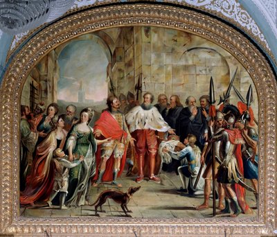James I av Cypern släpptes av dogen av Genua Leonardo Montaldo, 1383 (målning av Giovanni and Tagliafichi Emanuele David