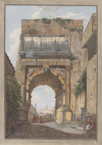 Titusbåge, ca. 1780. Skapare: Giovanni Volpato, Louis Ducros. av Giovanni Volpato, Louis Ducros
