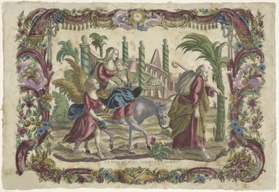 På flyget till Egypten La fuga de Jesus Christo en Egipto / Vår Herre Jesu Kristi flykt till Egypten (titel på objektet) av Giovanni Volpato (possibly)