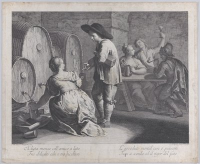 En barmaid fyller muggar..., 1760-70. av Giovanni Volpato