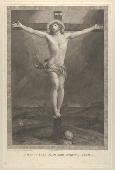 Kristus korsfäst på korset, en skalle vid basen, ca. 1770-1803. av Giovanni Volpato