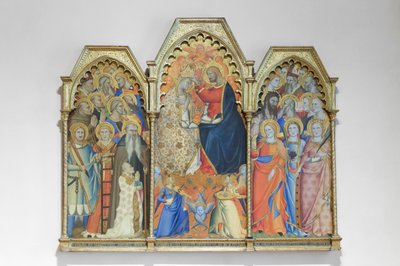 Jungfruns och helgonens kröning, slutet av 1300-talet (trämålning) av Giovanni del Biondo dal Casentino