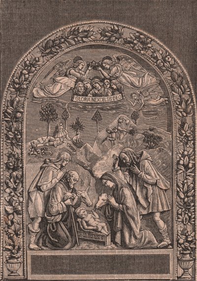 Nativity av Giovanni della Robbia (1469-1529 eller 1530), Pinacoteca di Citta di Castello, Umbrien, Italien, träsnitt från Le cento citta d