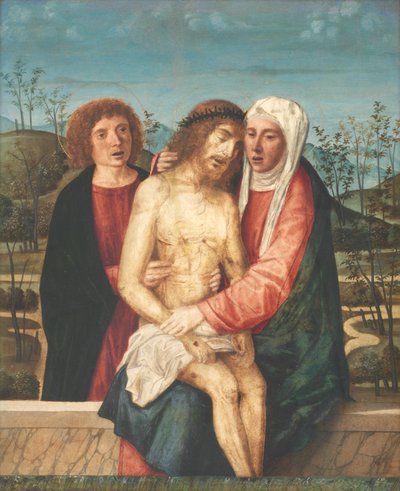Pietà med Virgin och St. John av Giovanni di Niccolo Mansueti