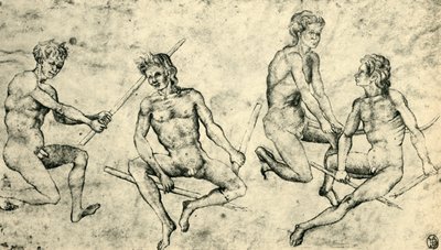 Fyra nakna män, mitten av slutet av 1400-talet, 1943. av Giovanni di Paolo