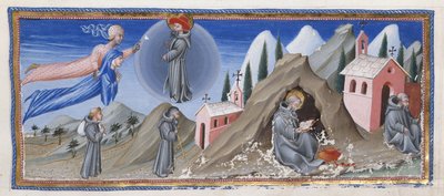 Illustration från "Den gudomliga komedin" av Dante Alighieri, ca 1450 (vellum) (detalj av 1109310) av Giovanni di Paolo
