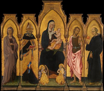 Madonna och barn med heliga, 1454. av Giovanni di Paolo