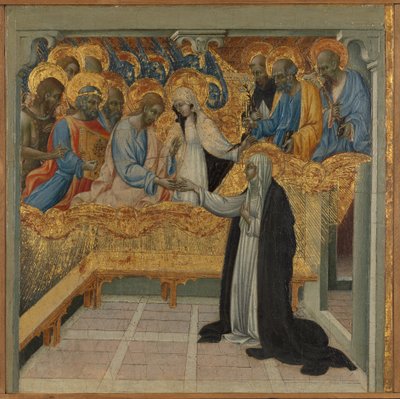 Sankta Katarina av Sienas mystiska äktenskap. av Giovanni di Paolo