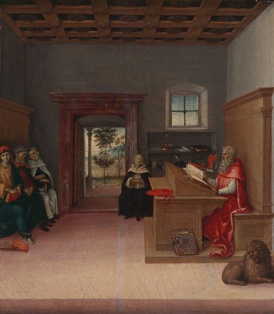 S:t Hieronymus i arbetsrummet, ca 1500-04 (olja på trä) av Giovanni di Pietro (c.1450 1529)