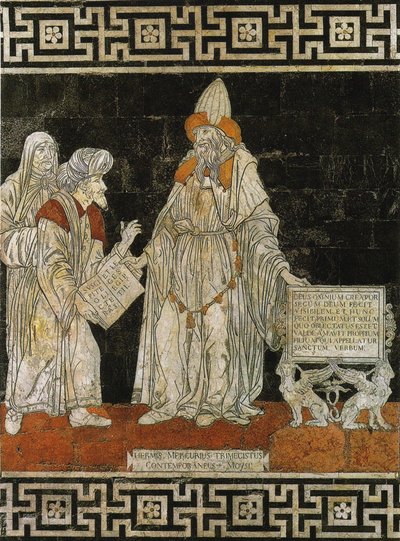 Hermes Trismegistus. Golvmosaik i katedralen i Siena, 1488. av Giovanni di Stefano