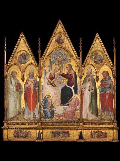 Jungfruns kröning och helgon, 1394. av Giovanni di Tano Fei
