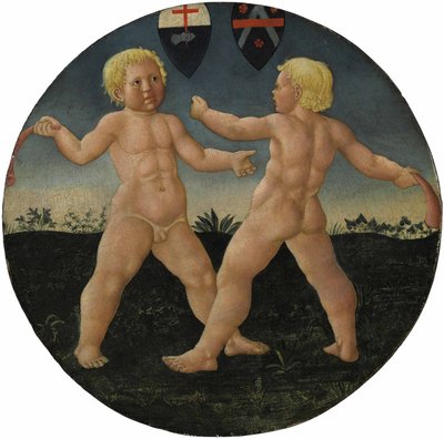 Desco da parto: Två pojkar i lek av Giovanni Di Ser Giovanni Guidi
