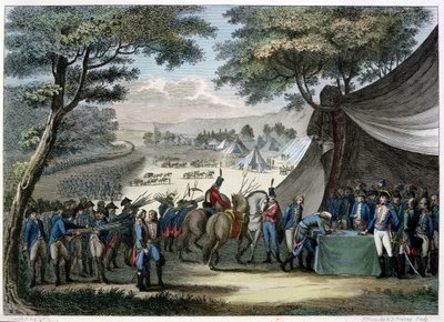 Pacification of the Vendee av general Hoche (1768-97) 20 april 1795 (färgstick) av Karl Girardet