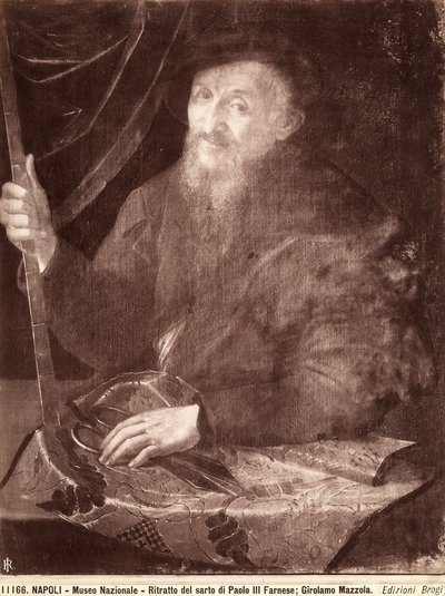 Porträtt av en skräddare, 1520-69 av Girolamo Mazzola Bedoli