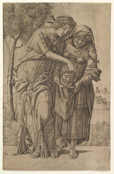 Judith och hennes pigan med chefen för Holofernes, 1500-1530. av Girolamo Mocetto
