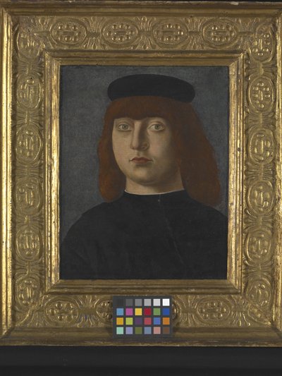 Porträtt av en man (olja på trä) av Girolamo Mocetto