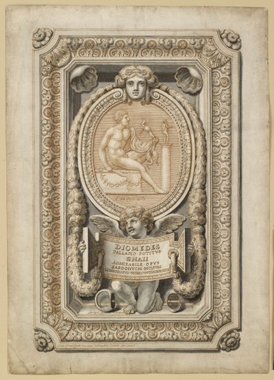 Design för en graverad pärla i dekorativ miljö, 1722 av Girolamo Odam