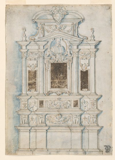 Design för ett gravmonument av Girolamo Rainaldi