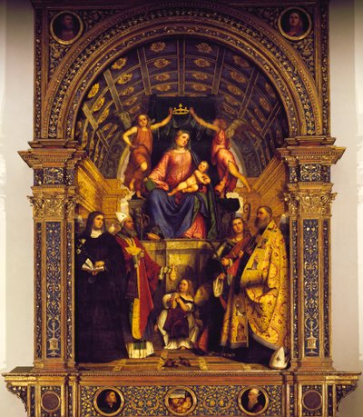 Madonna och Saints av Girolamo Romanino