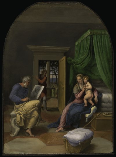 Sankt Lukas med jungfru Maria och Jesusbarnet, ca 1535 (olja på pannå) av Girolamo da Carpi