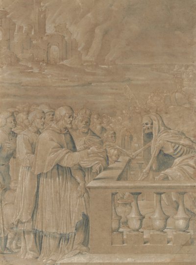 Allegori om dödens triumf över kyrkan och staten, ca. 1538-44. av Girolamo da Treviso