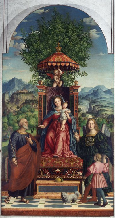 Madonna med paraplyet av Girolamo dai Libri, Castelvecchio-museet av Girolamo dai Libri