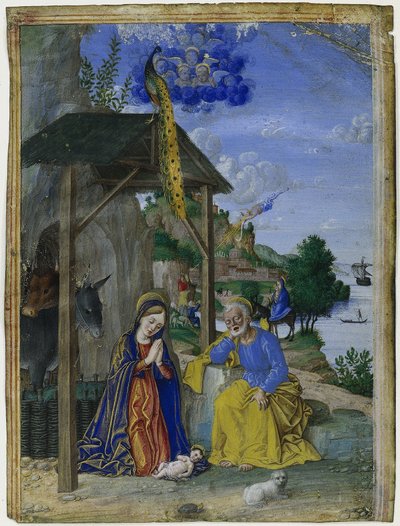 Single Miniature: The Nativity, ca. 1515. av Girolamo dai Libri