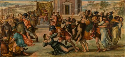 Bortförandet av sabinerna av Girolamo del Pacchia