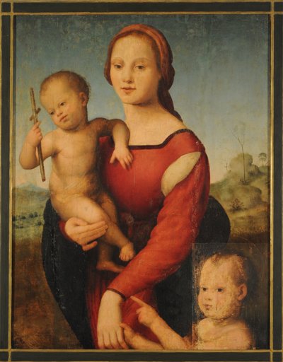 Jungfru Maria och barnet med Johannes (olja på pannå) av Giuliano Bugiardini