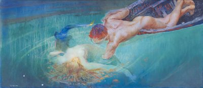 Sjöjungfru eller grön avgrund, ca 1900 (olja på duk) av Giulio Aristide Sartorio