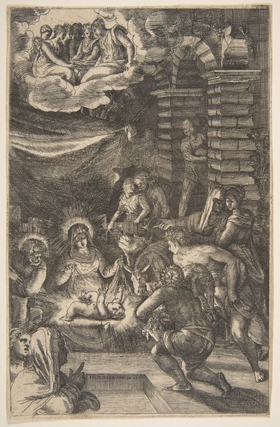 Tillbedjan, ca. 1550-65. av Giulio Bonasone