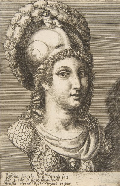 Byst av Bellona, ca. 1531-76. av Giulio Bonasone