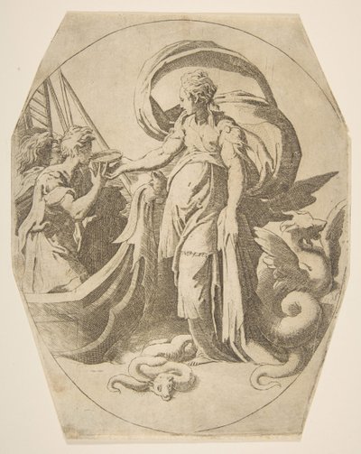 Circe and the Companions of Ulysses, 1500-talet. av Giulio Bonasone