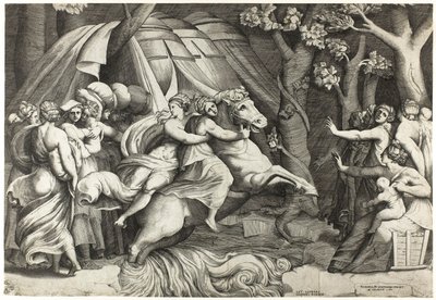 Cloelia korsar Tibern av Giulio Bonasone