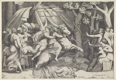 Cloelia korsar Tibern av Giulio Bonasone