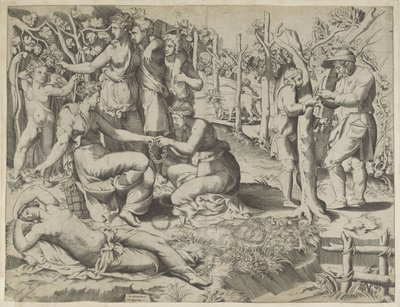 Flora ger en krans av Giulio Bonasone