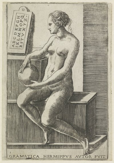 Grammatik Grammatik hermippus autor fruit (titel på objekt) The Seven Liberal Arts (serietitel) av Giulio Bonasone