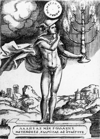 Hermes, 1555 (gravyr) av Giulio Bonasone