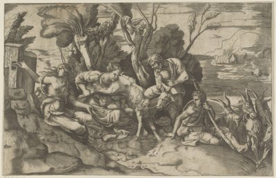 Jupiter diades av geten Amalthea av Giulio Bonasone