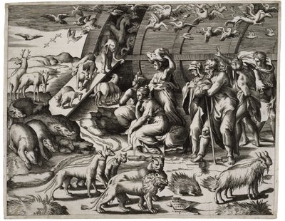 Noah lämnar arken, 1544 av Giulio Bonasone
